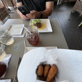 Red 36 - Appetizers : Jalapeño poppers and a crab cake - Seafood Near Me - Mystic, Connecticut Red 36 - Appetizers : Jalapeño poppers and a crab cake - Seafood Near Me - Mystic, Connecticut