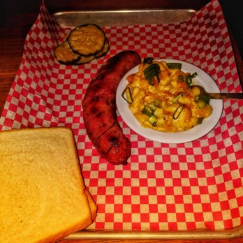 Durk's Bar.B.Q - Sausage with Mac and Cheese - Barbeque Near Me - Providence, Rhode Island Durk's Bar.B.Q - Sausage with Mac and Cheese - Barbeque Near Me - Providence, Rhode Island