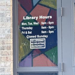 R F Meador Branch Library - Hours of operation