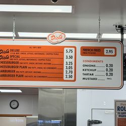 Dick's Drive-In - Burger Menu (August 2026)