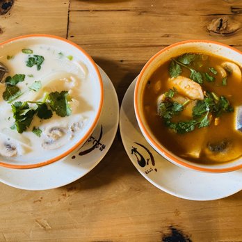 Crying Thaiger - 2. Tom Kha Soup and 1. Tom Yum Soup - Thai Near Me - Malden, Massachusetts