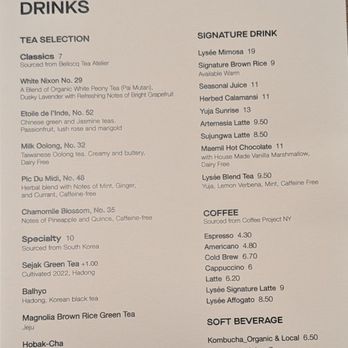 Lysee - Menu - Desserts Near Me - New York, New York