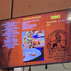 Carniceria DOS Aguas - Newer menu sign.