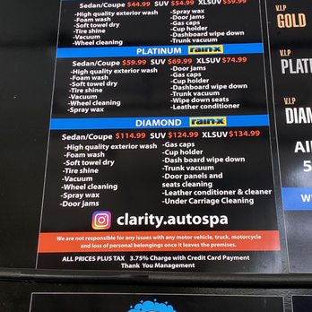Clarity Auto Spa - Hand Car Wash Menu - Car Window Tinting Near Me - Brooklyn, New York Clarity Auto Spa - Hand Car Wash Menu - Car Window Tinting Near Me - Brooklyn, New York
