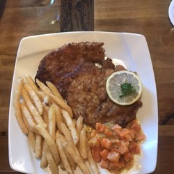 Jagerstuble - Wiener Schnitzel with beef gravy on the side.