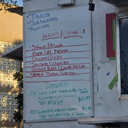 Delicioso Taco Truck - Menu on 3.17.2025