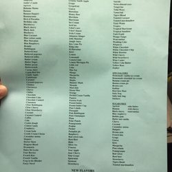 Sweet Things Snow-cones - Snow cone flavor list