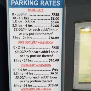 The Pike Outlets Self-Parking - Parking rates, make sure when you shop, ask them to validate your card - Parking Near Me - Long Beach, California The Pike Outlets Self-Parking - Parking rates, make sure when you shop, ask them to validate your card - Parking Near Me - Long Beach, California