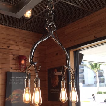 BurgerFi - The light fixtures are pretty. - Burgers Near Me - Miami Beach, Florida