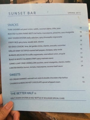 Menu photo 1 Sunset Bar Coronado, CA Menu photo 1 Sunset Bar Coronado, CA