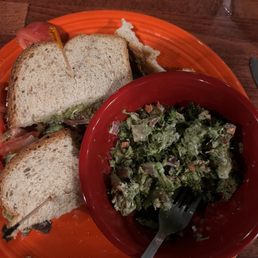 Veggie Sandwich with broccoli side salad. Veggie Sandwich with broccoli side salad.