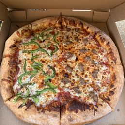 Medium 14" NY Crust, extra Marinara sauce, half GP/half Italian Sausage. Medium 14" NY Crust, extra Marinara sauce, half GP/half Italian Sausage.