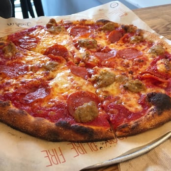 Blaze Pizza - Pepperoni and sausage. - Salad Near Me - Niles, Illinois