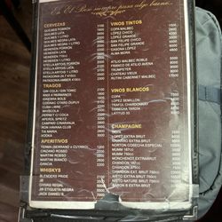 El Beso - Menu