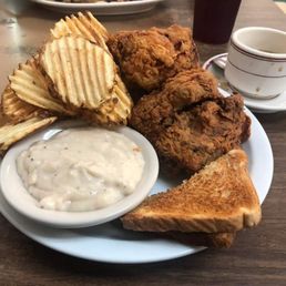 Fried Chicken with the famous waffle fries Fried Chicken with the famous waffle fries