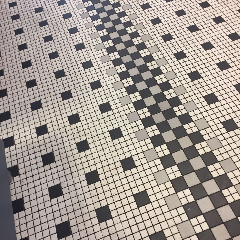 Tile floors are so dirty. Can't imagine what kitchen looks like. Tile floors are so dirty. Can't imagine what kitchen looks like.