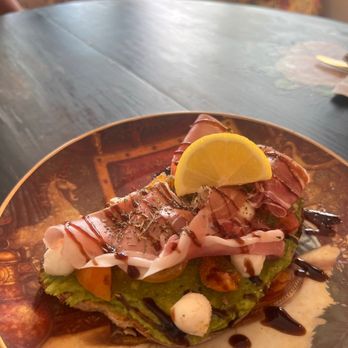 The Modern Rose - Prosciutto, Tomato, Mozz, Avocado flatbread with balsamic glaze - Coffee & Tea Near Me - Fort Lauderdale, Florida The Modern Rose - Prosciutto, Tomato, Mozz, Avocado flatbread with balsamic glaze - Coffee & Tea Near Me - Fort Lauderdale, Florida