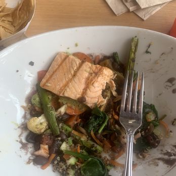 Sharky's Woodfired Mexican Grill - Roasted vegetable bowl with salmon - Mexican Near Me - Burbank, California