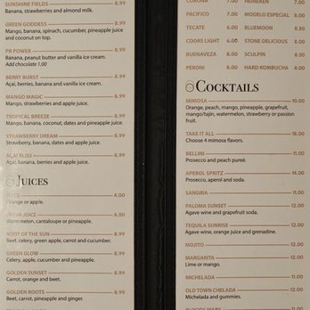 Cocinas Del Monte - Other two pages of the beverages menu - Breakfast & Brunch Near Me - San Diego, California