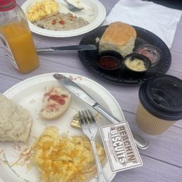 We started to devour before the pic...who can resist a warm biscuit??