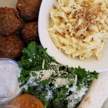 Tender Greens - This is the falafel with kale and macaroni and cheese. - New American Near Me - Pasadena, California Tender Greens - This is the falafel with kale and macaroni and cheese. - New American Near Me - Pasadena, California