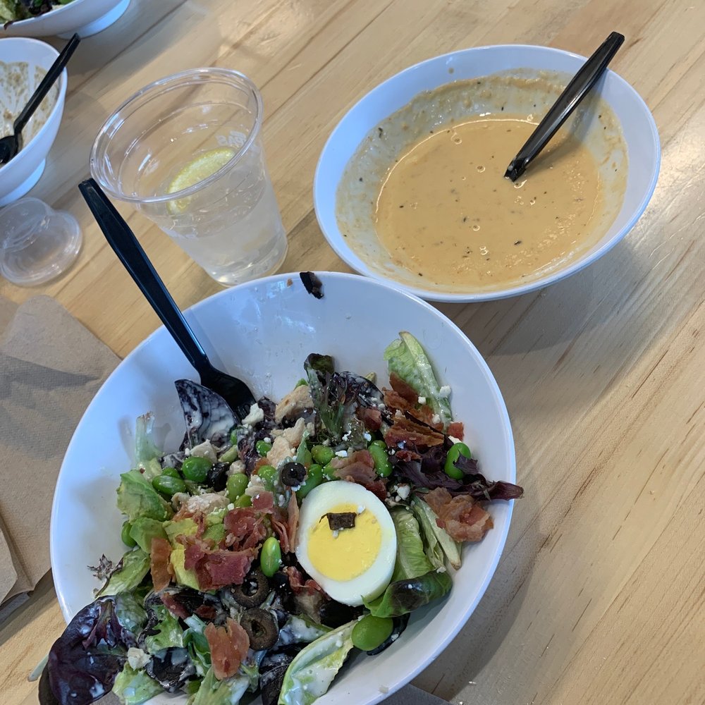Cobb salad and lobster/cauliflower mix Cobb salad and lobster/cauliflower mix