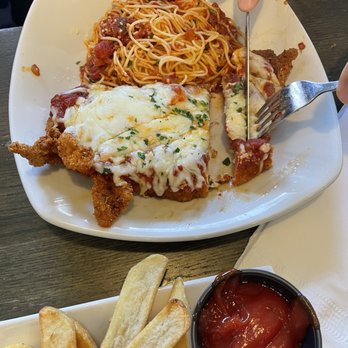 City Streets Restaurant - Chicken parm with Angel hair pasta. - Sports Bars Near Me - Waltham, Massachusetts