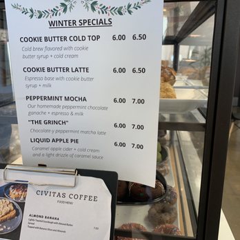 Civitas Coffee - Seasonal menu as of 1/10 - Coffee & Tea Near Me - La Mirada, California Civitas Coffee - Seasonal menu as of 1/10 - Coffee & Tea Near Me - La Mirada, California