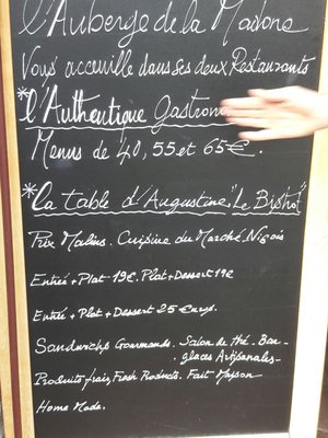 Menu photo 2 Restaurant de l'Auberge de la Madone Peillon, 06 Menu photo 2 Restaurant de l'Auberge de la Madone Peillon, 06