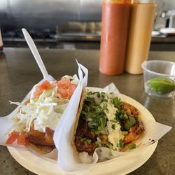 TJ Oyster Bar - Fish Taco and Garlic Shrimp Taco