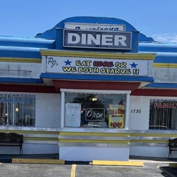 Americana 50s Diner - Front of business. "EAT HERE OR WE BOTH STARVE". - Diners Near Me - Holiday, Florida Americana 50s Diner - Front of business. "EAT HERE OR WE BOTH STARVE". - Diners Near Me - Holiday, Florida