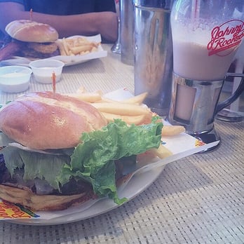 Johnny Rockets - Spicy Houston Burger with Bacon + Hershey Chocolate Shake. - Diners Near Me - Reno, Nevada
