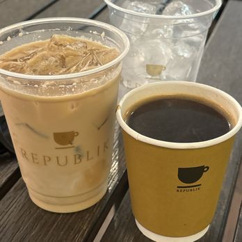 Republik Coffee Burbank - Honey Iced latte and hot Americano 8 oz - Cafes Near Me - Burbank, California Republik Coffee Burbank - Honey Iced latte and hot Americano 8 oz - Cafes Near Me - Burbank, California