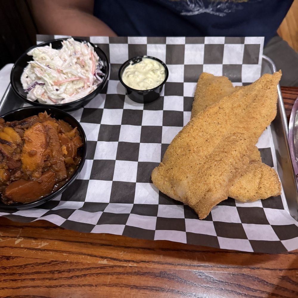 Collision Course - Fried fish with creamy coleslaw & candied sweet potatoes - Breakfast & Brunch Near Me - Westminster, Maryland