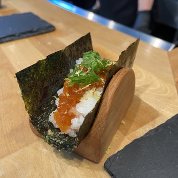 Sugo Hand Roll Bar - Ikura roll - Sushi Bars Near Me - Seattle, Washington Sugo Hand Roll Bar - Ikura roll - Sushi Bars Near Me - Seattle, Washington