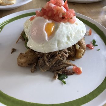 Over Easy - Kalua Pig Hash; sweet and gold potatoes, avocado purée, cilantro, soft egg, and lomi tomato. Delicious! Layers of flavors and textures. - Breakfast & Brunch Near Me - Kailua, Hawaii Over Easy - Kalua Pig Hash; sweet and gold potatoes, avocado purée, cilantro, soft egg, and lomi tomato. Delicious! Layers of flavors and textures. - Breakfast & Brunch Near Me - Kailua, Hawaii