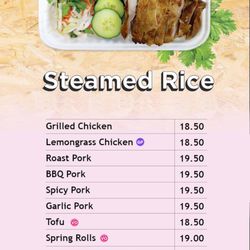 Miss Mai - Steamed rice menu