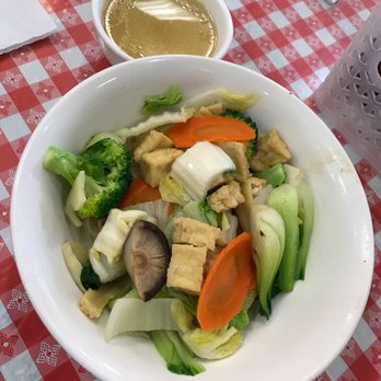 Lacay Cholon - #55 vegetables with vermicelli and soup on side - Vietnamese Near Me - Falls Church, Virginia Lacay Cholon - #55 vegetables with vermicelli and soup on side - Vietnamese Near Me - Falls Church, Virginia