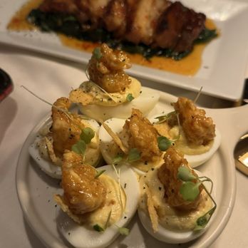 Steak 48 - Crispy Shrimp Deviled Eggs - Steakhouses Near Me - Houston, Texas
