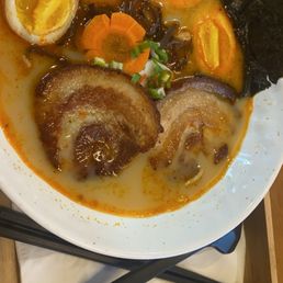 Spicy Pork Ramen with extra egg and chashu Spicy Pork Ramen with extra egg and chashu