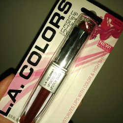 Dollar Tree - 2 in 1 lipstick and gloss: pretty color, sparkly gloss, and smells yummy only for $1.25..