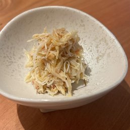 Japanese hairy crab from Hokkaido . Bought live, then steamed with a light soy dressing. Served cold Japanese hairy crab from Hokkaido . Bought live, then steamed with a light soy dressing. Served cold