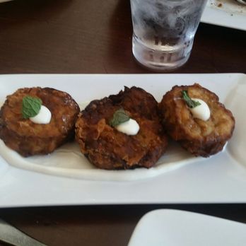 Zaytinya - Bantijan Bil Laban- delectable crispy eggplant with yoghurt sauce - Greek Near Me - Washington, DC, District of Columbia