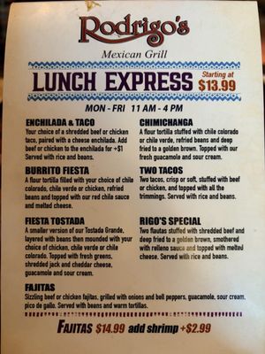 Menu photo 2 Rodrigo's Mexican Grill Huntington Beach, CA Menu photo 2 Rodrigo's Mexican Grill Huntington Beach, CA