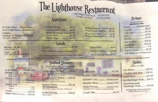 Menu photo 8 The Lighthouse Restaurant Irvington, AL