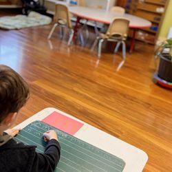 Twin Oaks Montessori School - Montessori language materials like the Sandpaper Letters help children naturally learn letter formation.