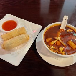 Tom Yum Tom Yam Goong and Spring rolls Tom Yum Tom Yam Goong and Spring rolls