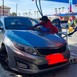 Car getting cleaned
