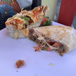Half eaten steak burrito ... dam good Half eaten steak burrito ... dam good