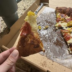 Mulberry's - An actual slide from the LARGE pizza